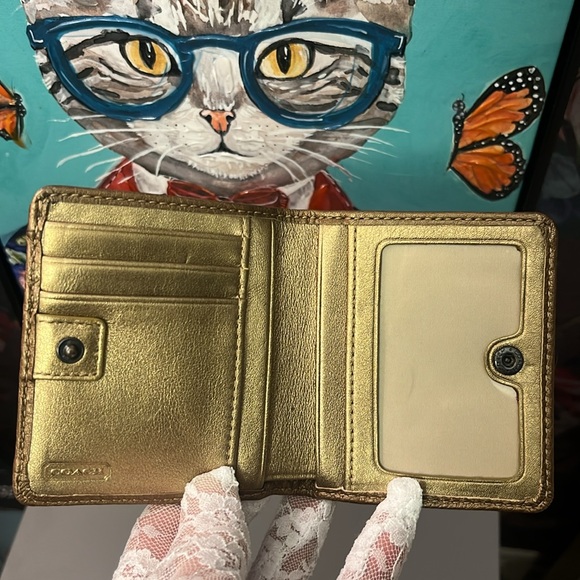 Coach EUC Horse & Buggy Design Small Bronze Wallet - Picture 2 of 6